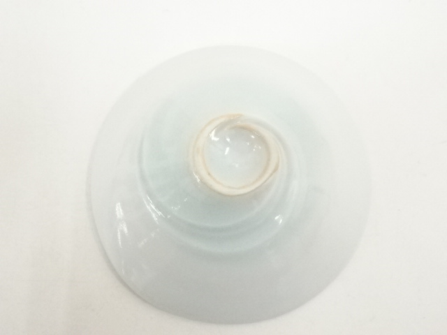 値下げ　樋口邦春　青白磁面取花入れ 樋口邦春 青白磁面取花入れ